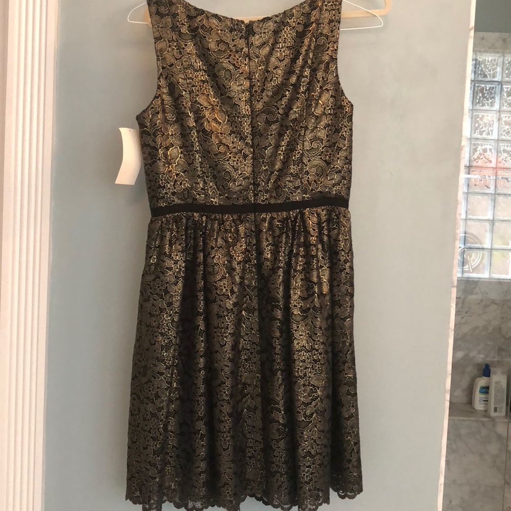 NWT Shoshanna Gold and Black Brocade Dress - Picture 3 of 4